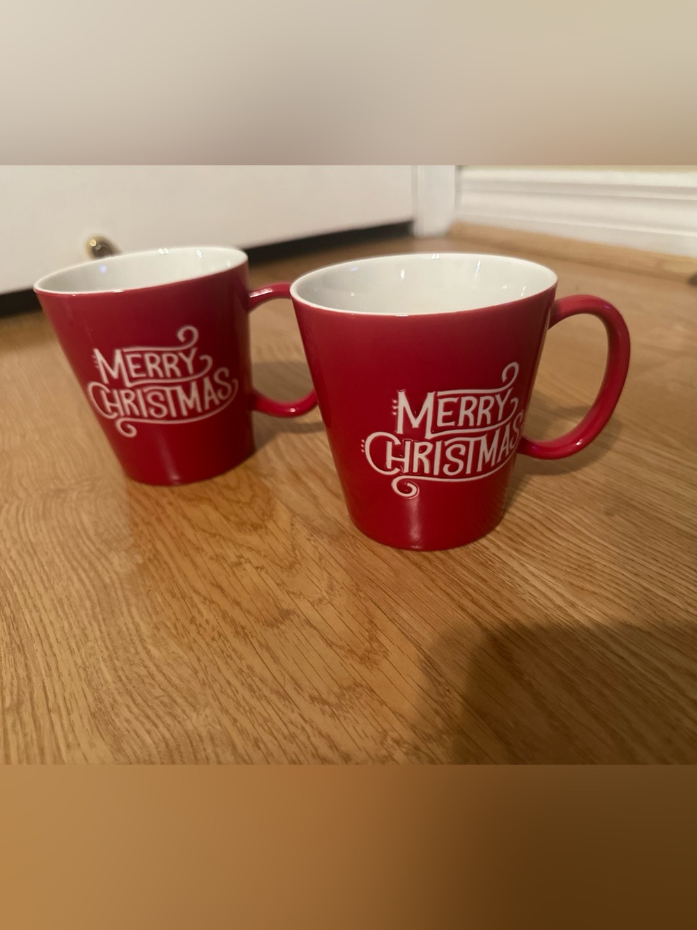 Hallmark Merry Christmas Red Ceramic Mugs